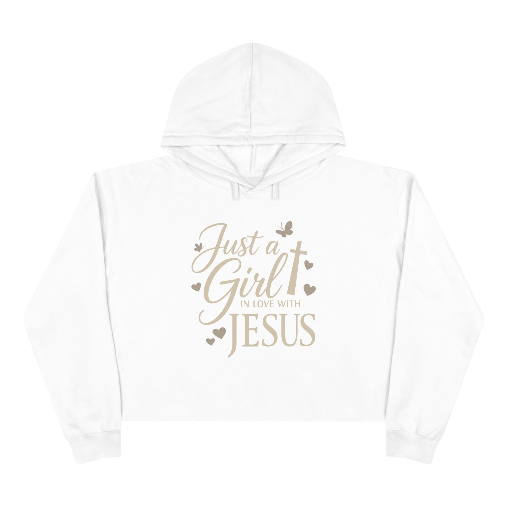 Just a Girl in Love with Jesus - Christian Crop Hoodie