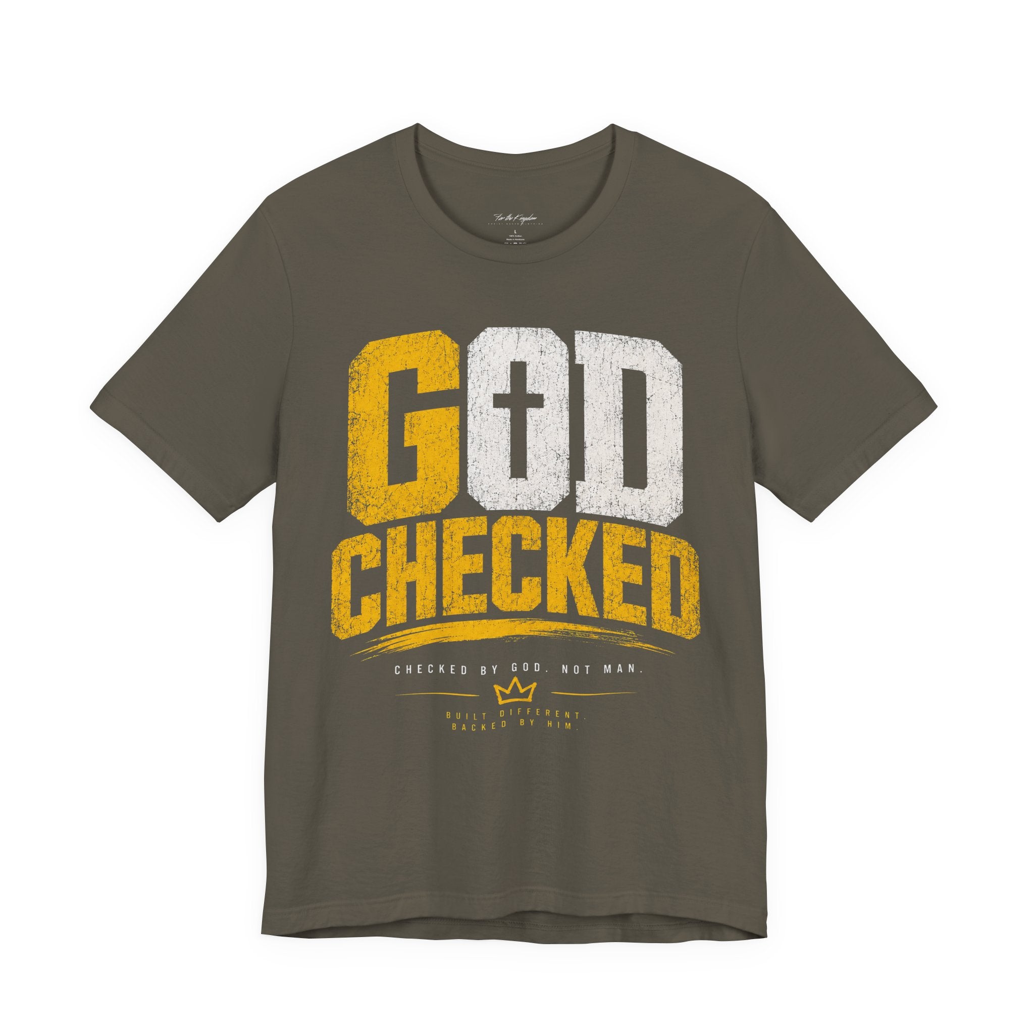 God Checked T-Shirt — Christian Faith Graphic Tee