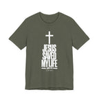 Jesus Saved My Life Light Pallete Tee — Christian Cross Faith Shirt (John 3:16)