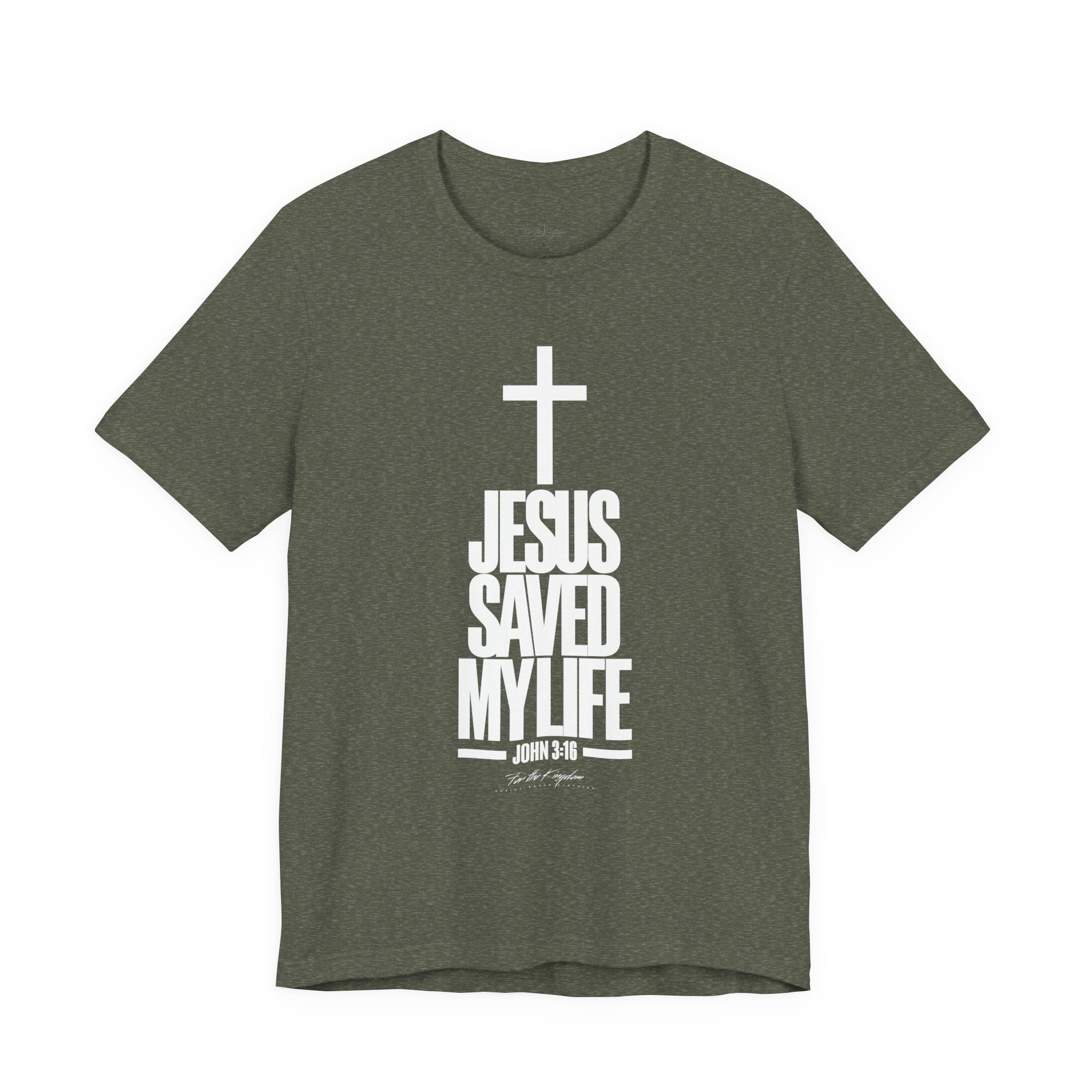 Jesus Saved My Life Light Pallete Tee — Christian Cross Faith Shirt (John 3:16)