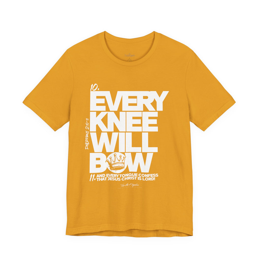 Every Knee Will Bow Light Palette Tee — Christian Faith Graphic T-Shirt