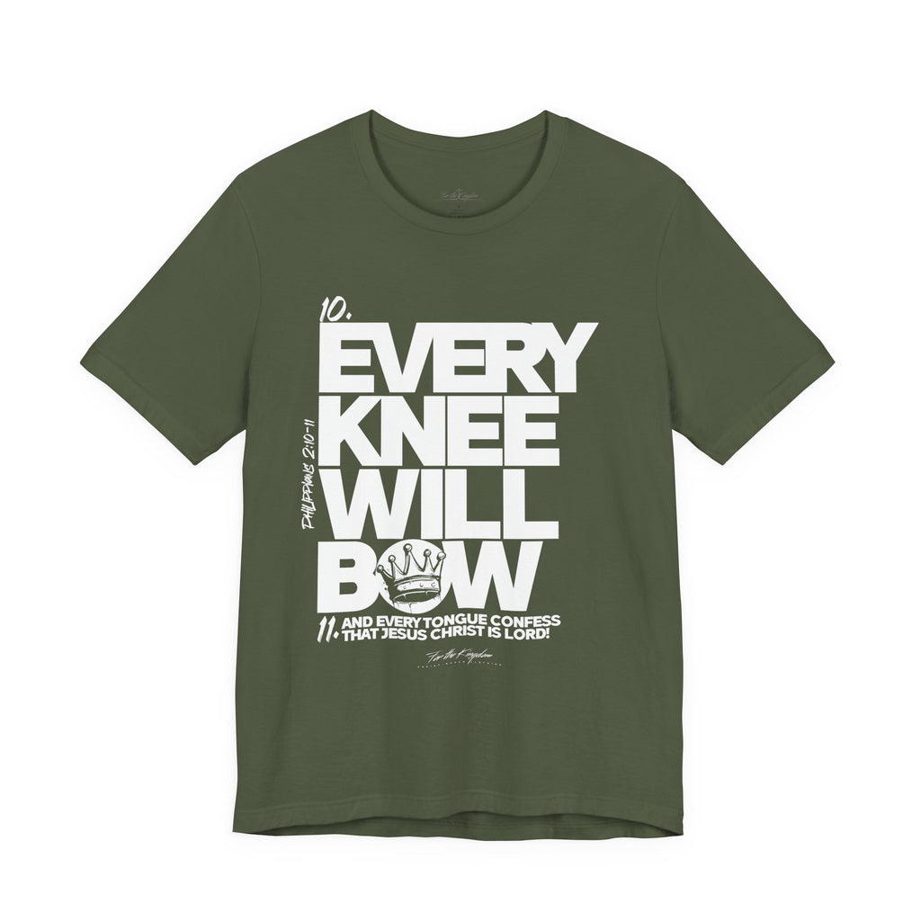Every Knee Will Bow Light Palette Tee — Christian Faith Graphic T-Shirt