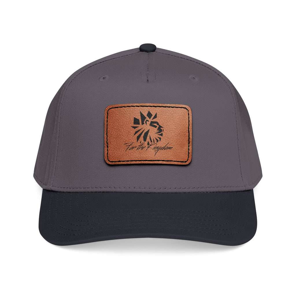 FTK Lion of Judah Leather Patch Baseball Cap — Mid Profile Rustic Outdoor Hat with Rectangle Patch