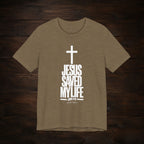 Jesus Saved My Life Light Pallete Tee — Christian Cross Faith Shirt (John 3:16)
