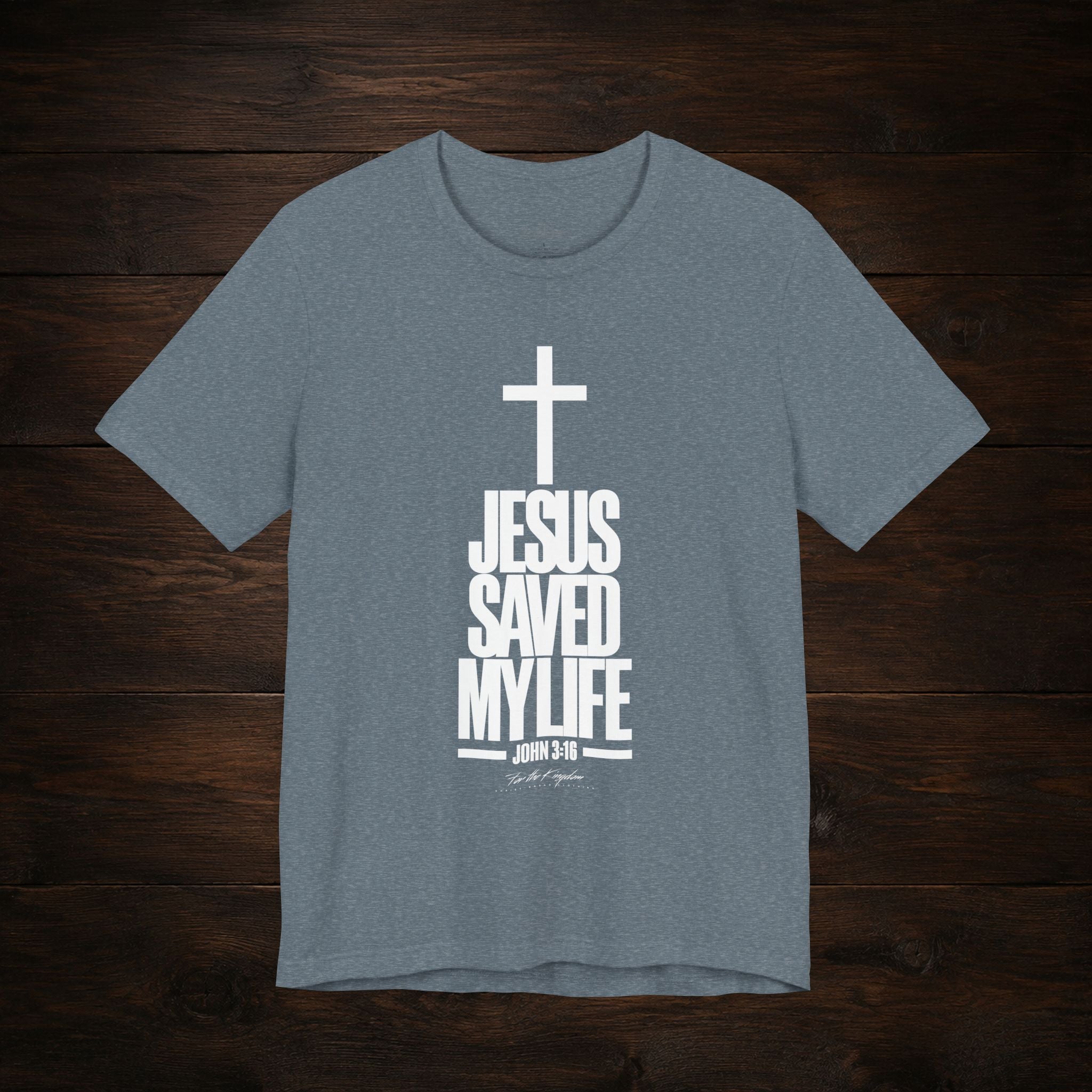 Jesus Saved My Life Light Pallete Tee — Christian Cross Faith Shirt (John 3:16)