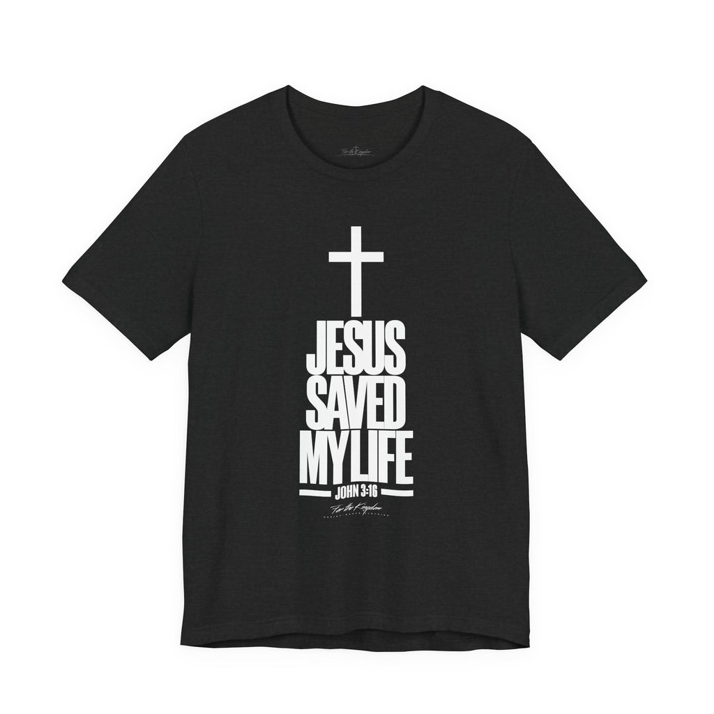 Jesus Saved My Life Light Pallete Tee — Christian Cross Faith Shirt (John 3:16)