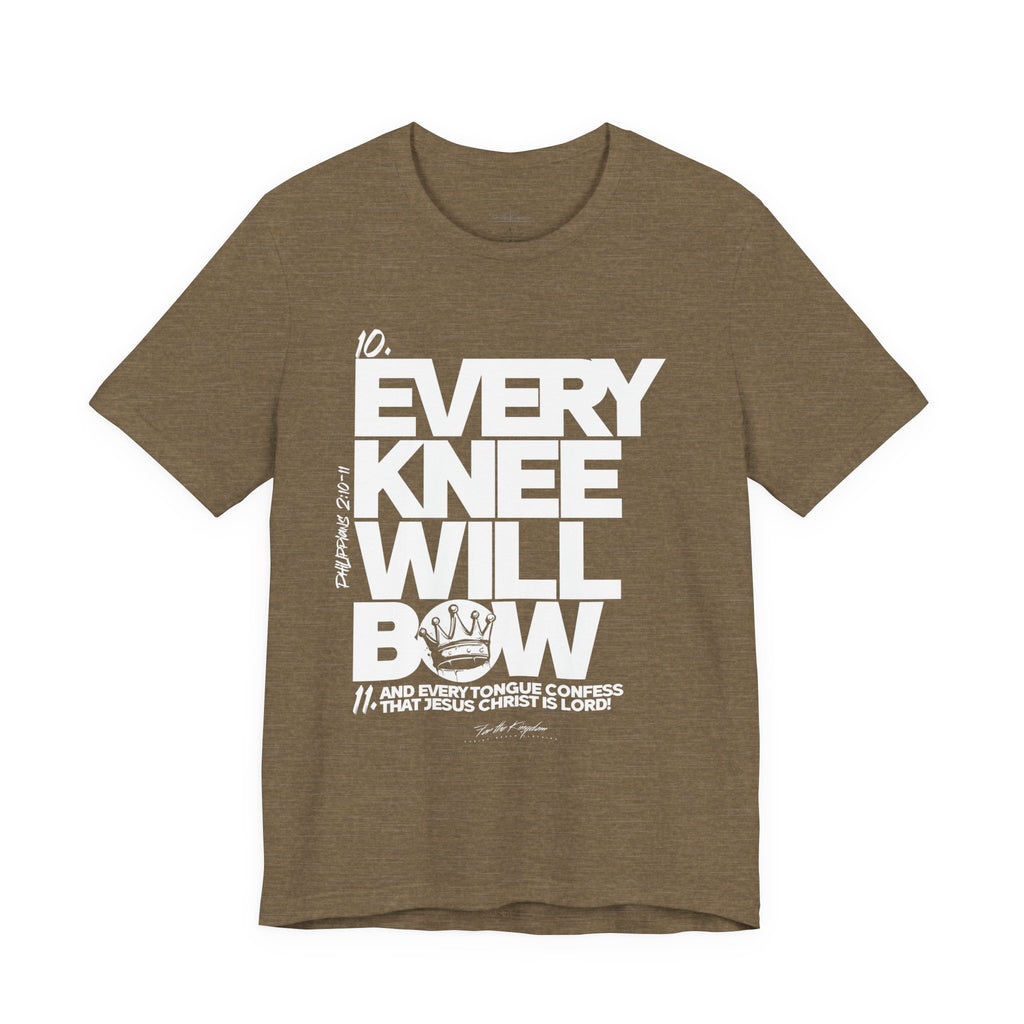 Every Knee Will Bow Light Palette Tee — Christian Faith Graphic T-Shirt