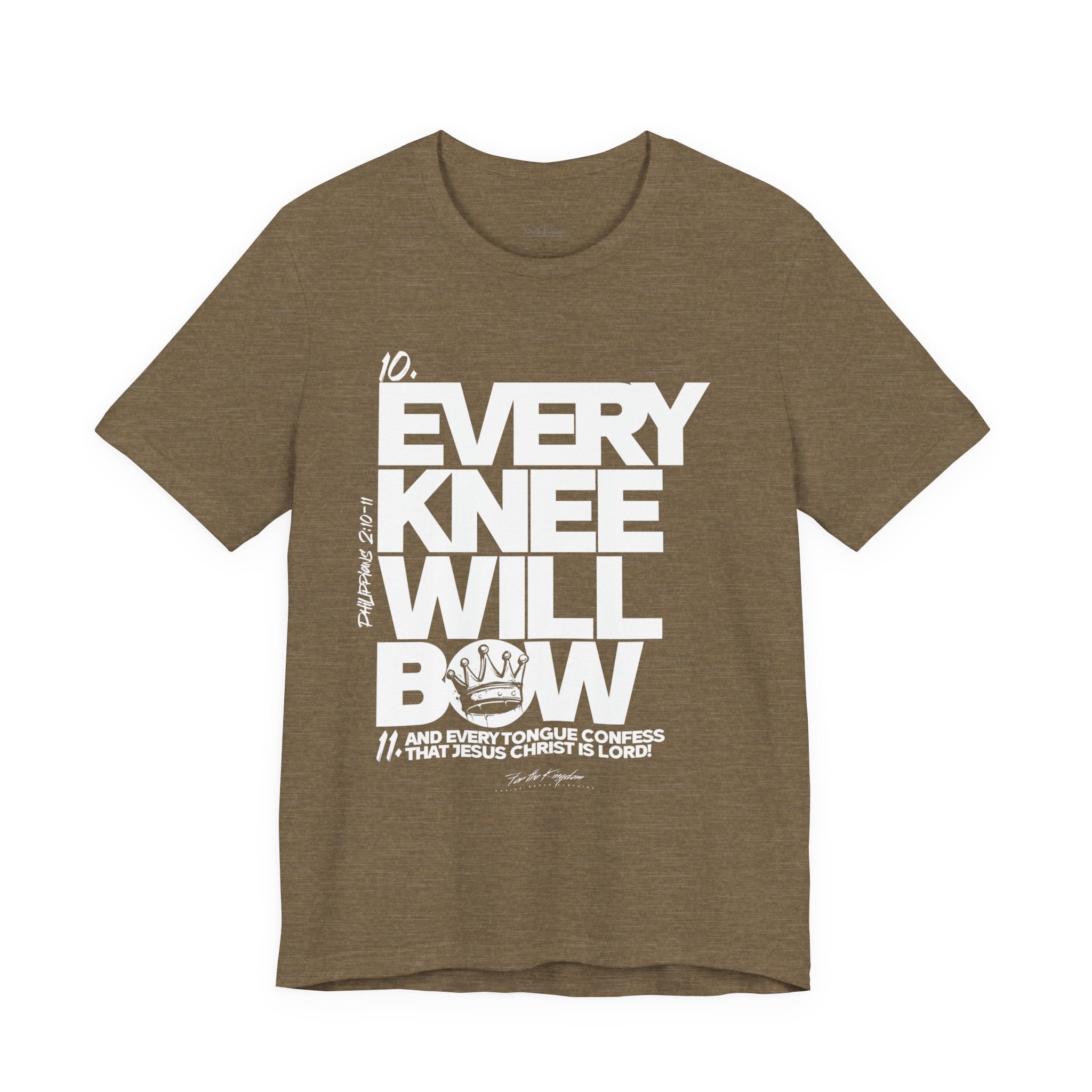 Every Knee Will Bow Light Palette Tee — Christian Faith Graphic T-Shirt