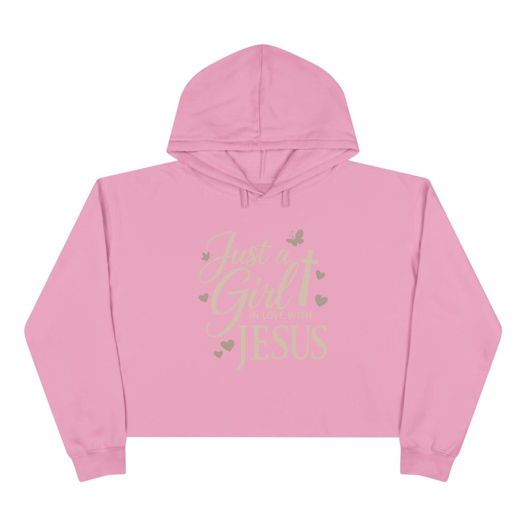Just a Girl in Love with Jesus - Christian Crop Hoodie