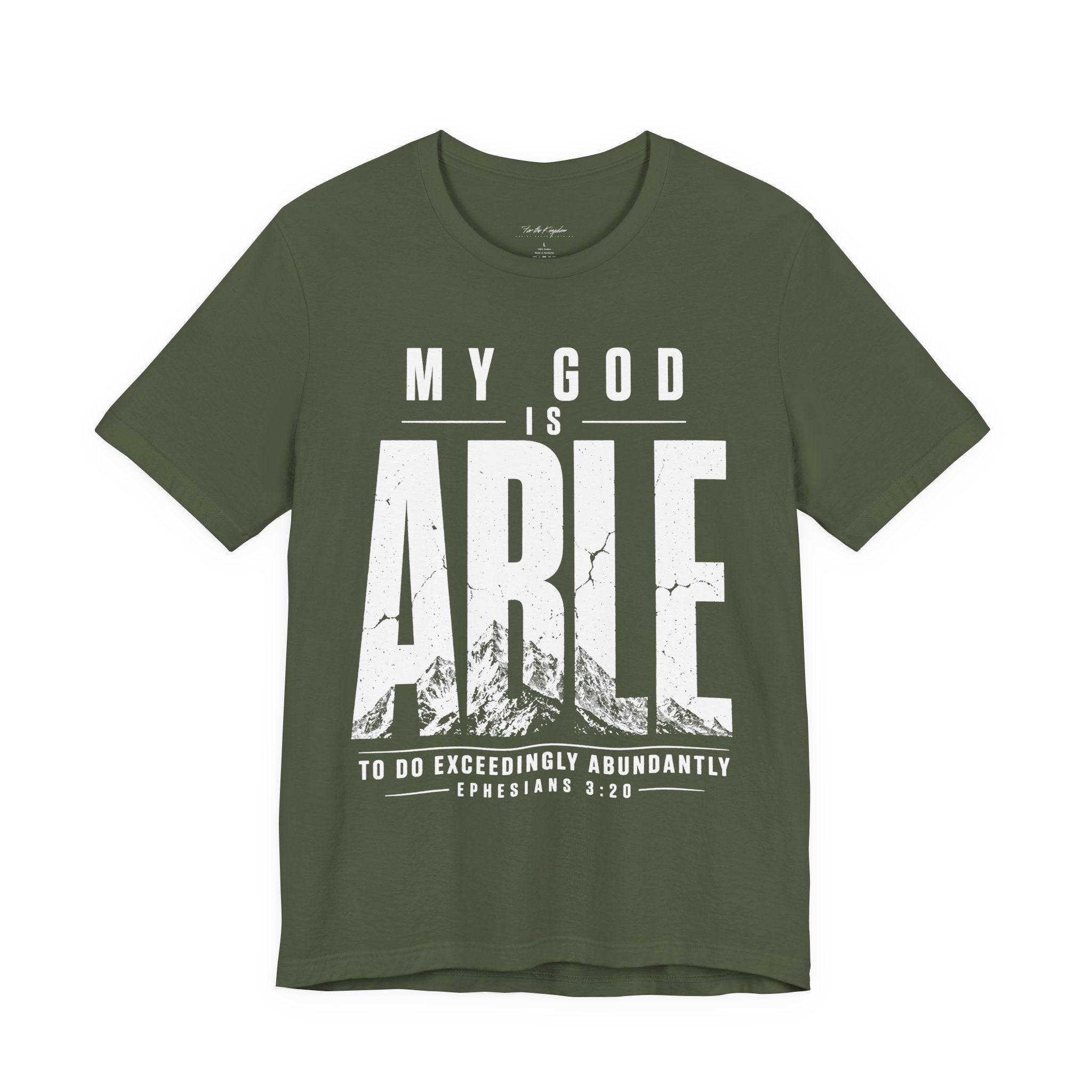 My God Is Able Christian T-Shirt — Ephesians 3:20 Faith Tee