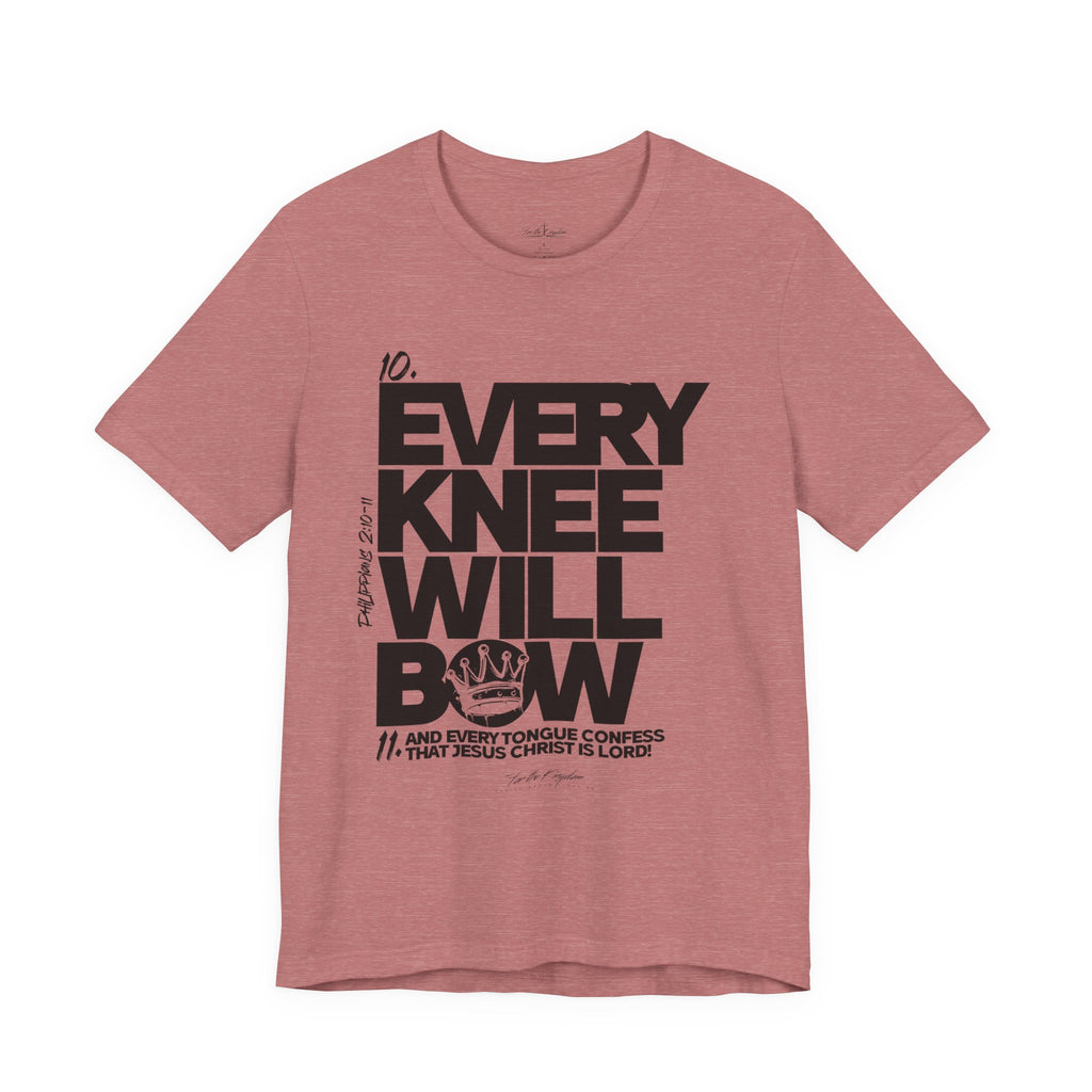 Every Knee Will Bow Dark Palette Tee — Christian Faith Graphic T-Shirt