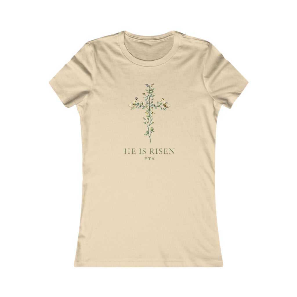 He Is Risen FTK1 Floral Cross Women's Tee