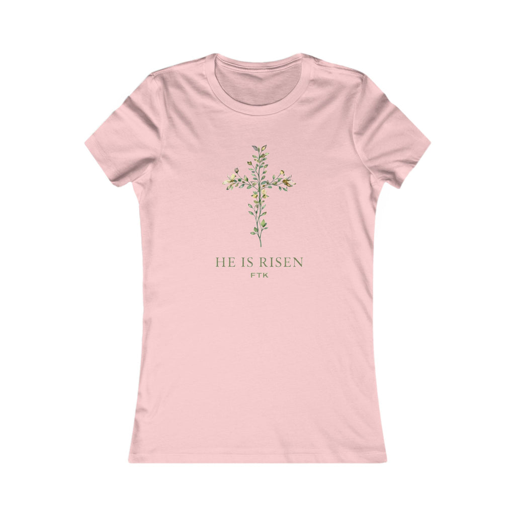 He Is Risen FTK1 Floral Cross Women's Tee