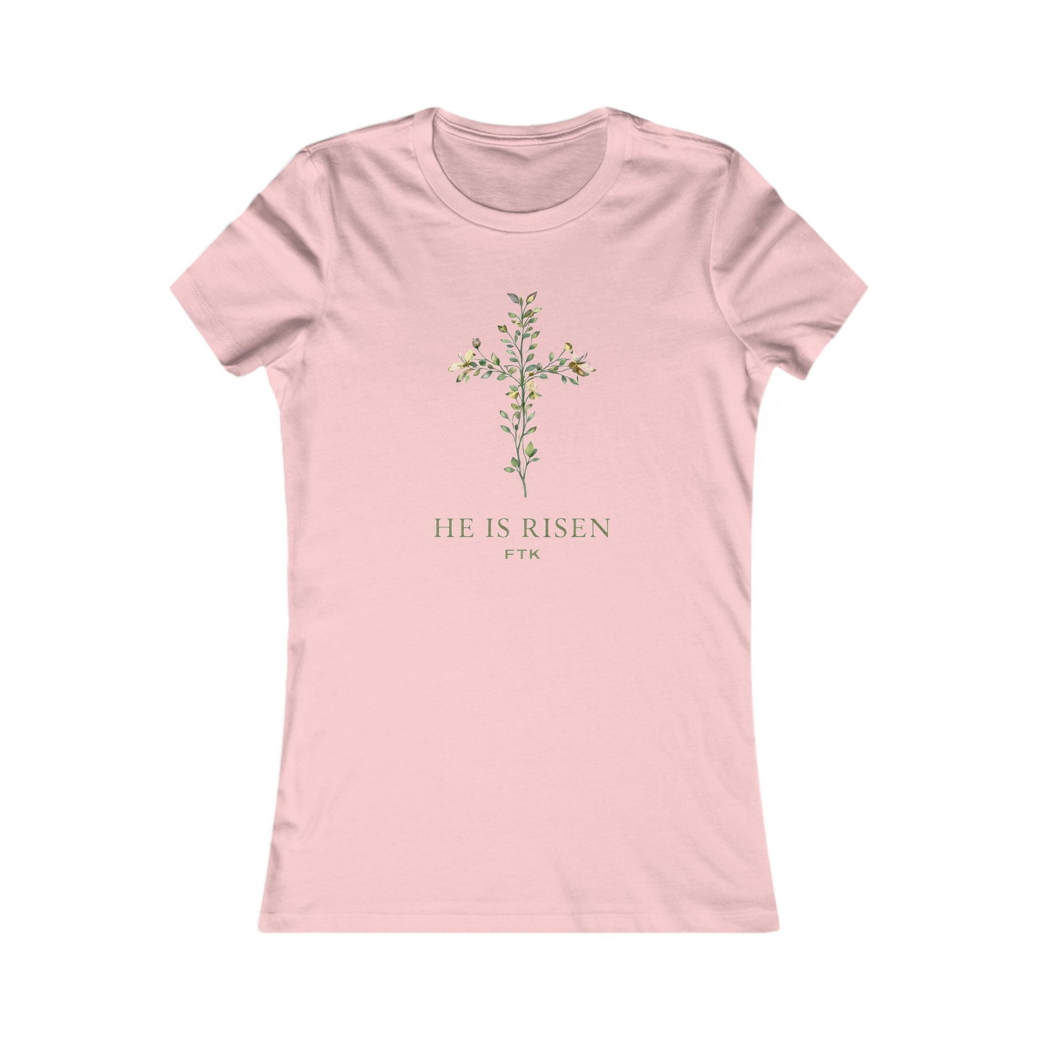 He Is Risen FTK1 Floral Cross Women's Tee
