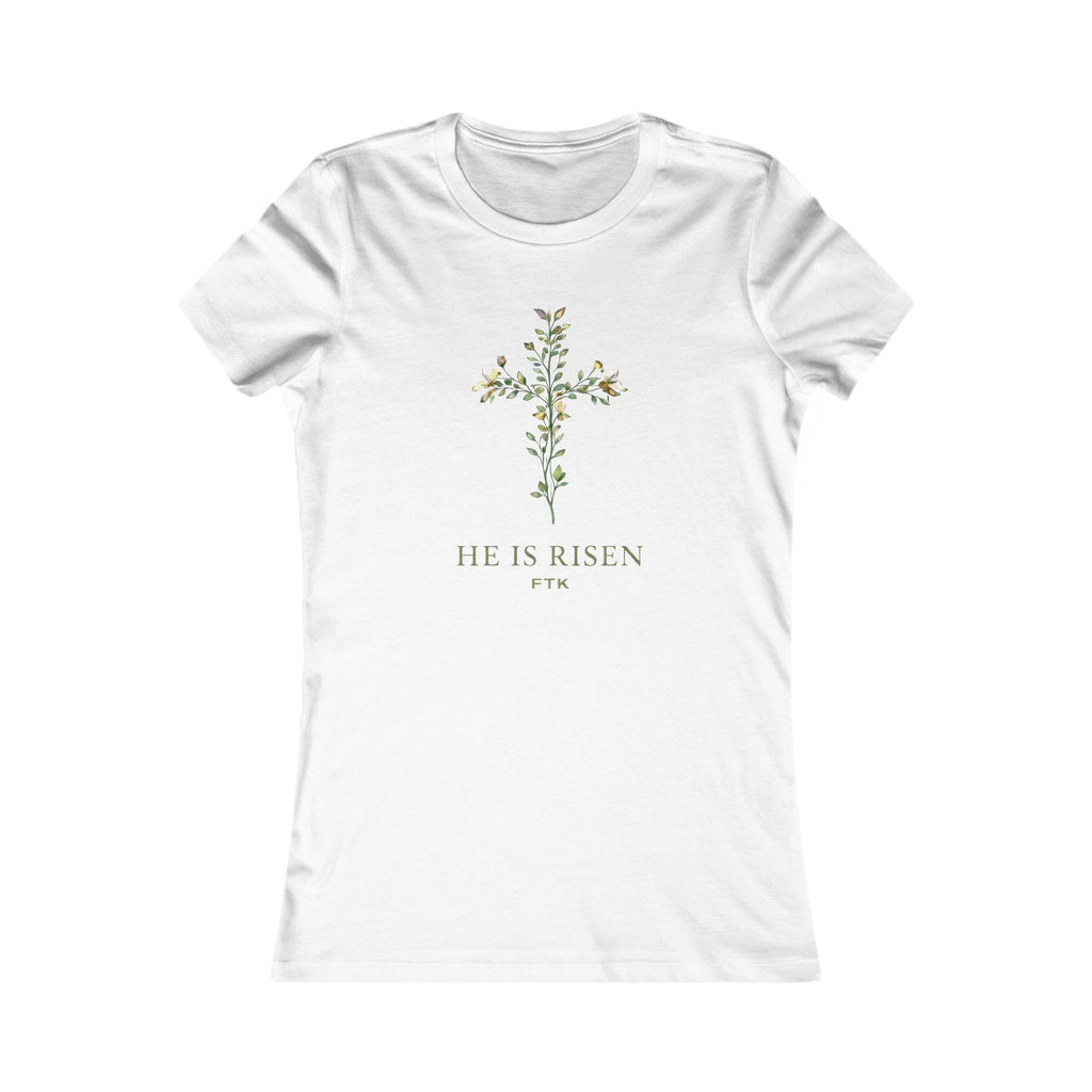 He Is Risen FTK1 Floral Cross Women's Tee