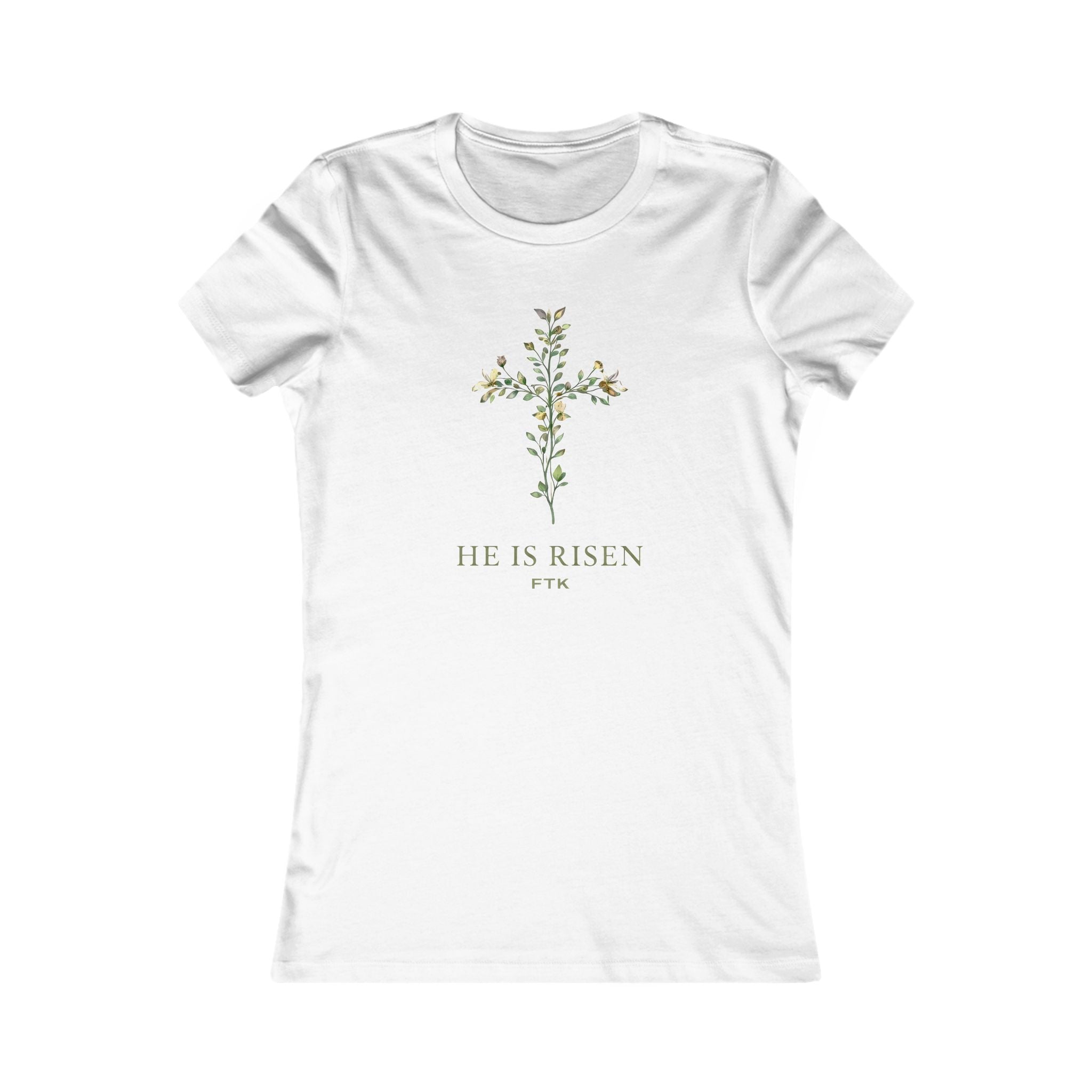 He Is Risen FTK1 Floral Cross Women's Tee