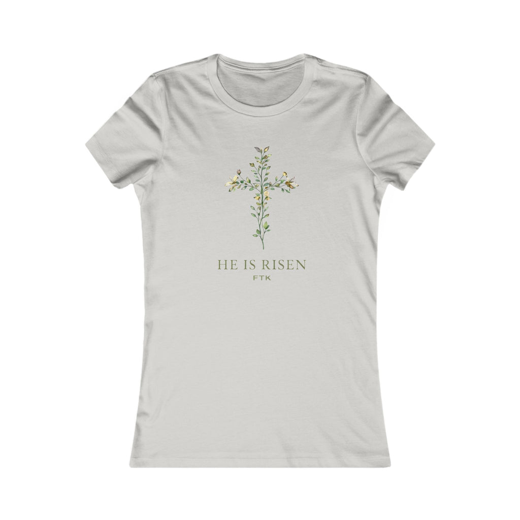 He Is Risen FTK1 Floral Cross Women's Tee