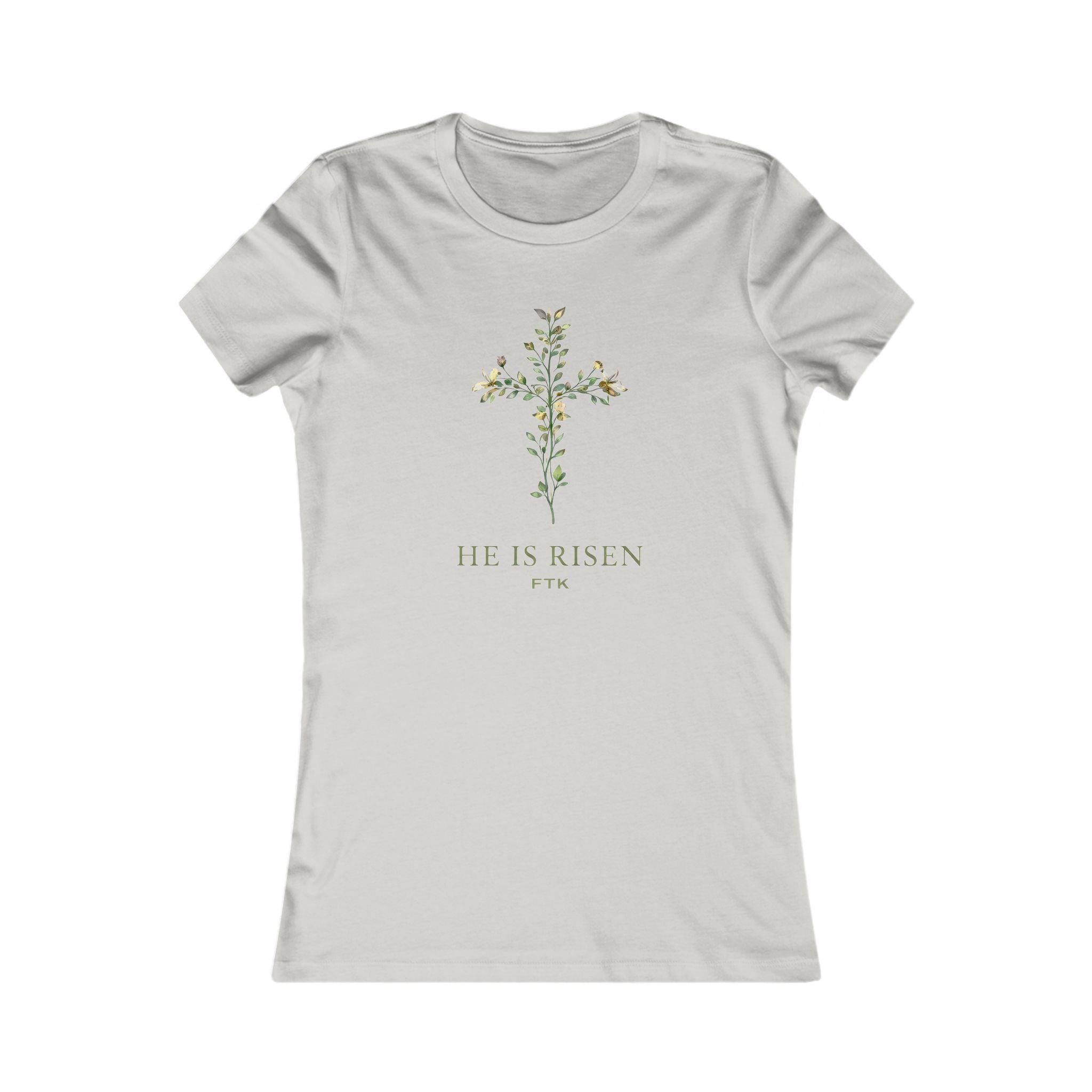 He Is Risen FTK1 Floral Cross Women's Tee