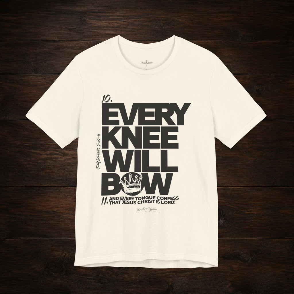 Every Knee Will Bow Dark Palette Tee — Christian Faith Graphic T-Shirt