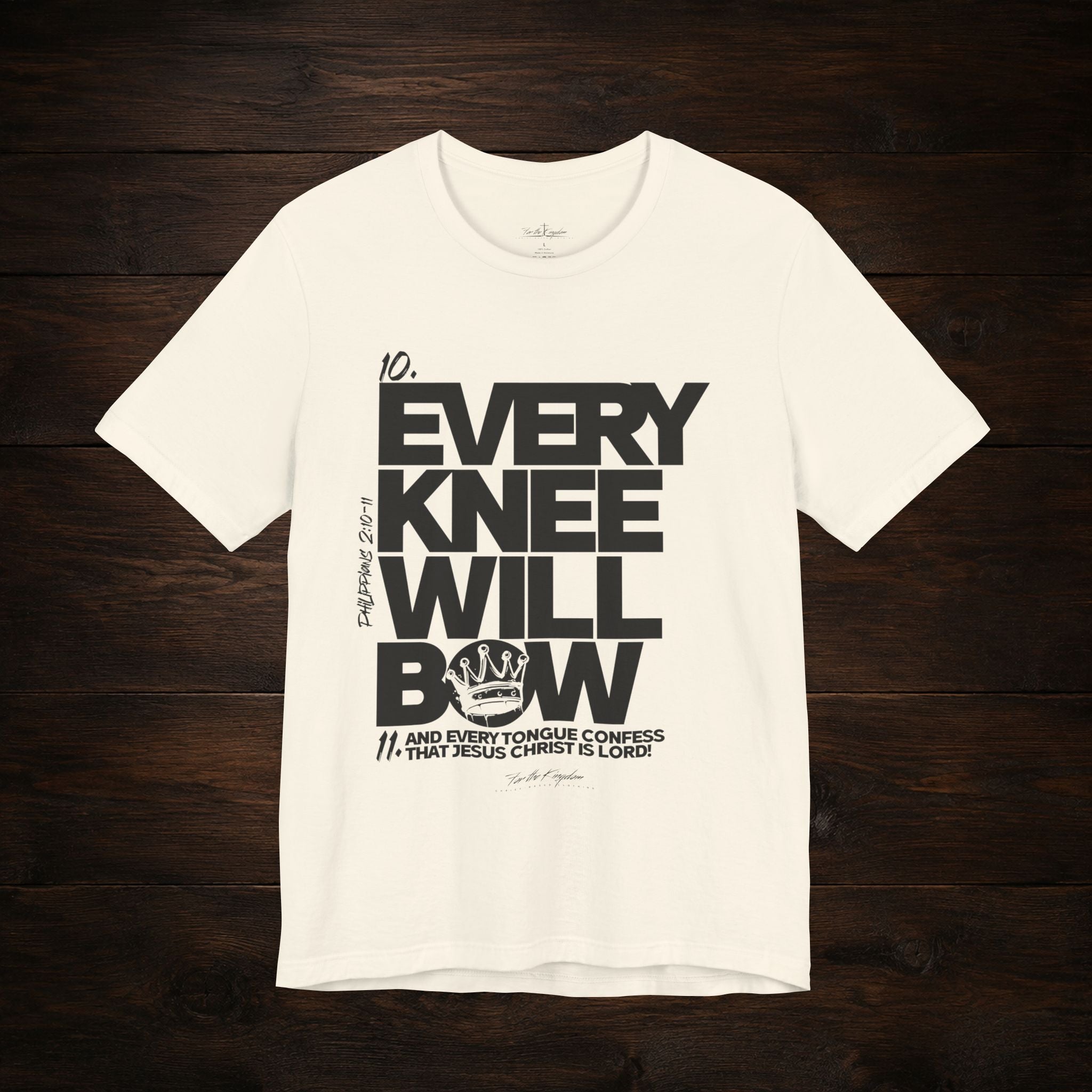 Every Knee Will Bow Dark Palette Tee — Christian Faith Graphic T-Shirt