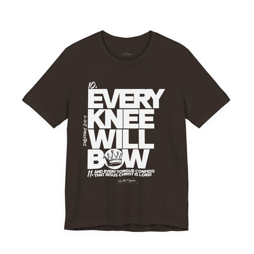 Every Knee Will Bow Light Palette Tee — Christian Faith Graphic T-Shirt