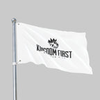 Kingdom First Double-Sided Flag — Matthew 6:33 Inspirational Church Banner