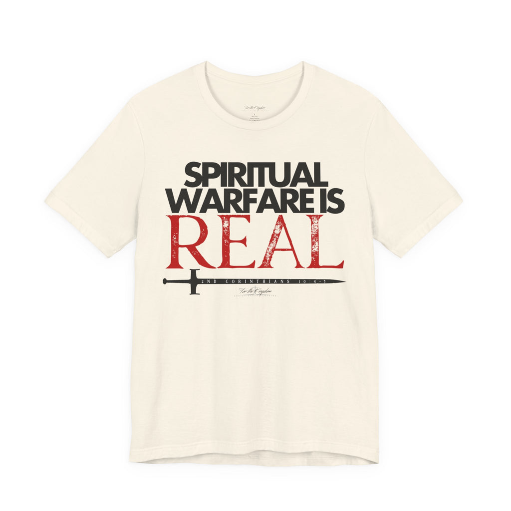 Spiritual Warfare Is Real Dark Palette T-Shirt — Christian Faith Tee with Sword Graphic