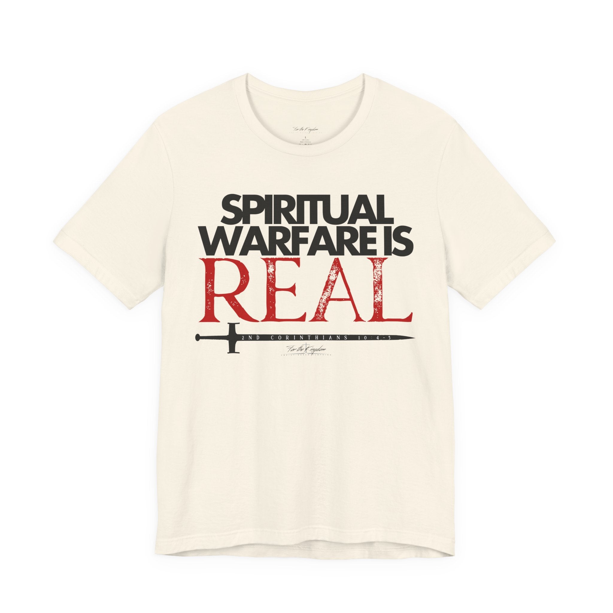 Spiritual Warfare Is Real Dark Palette T-Shirt — Christian Faith Tee with Sword Graphic