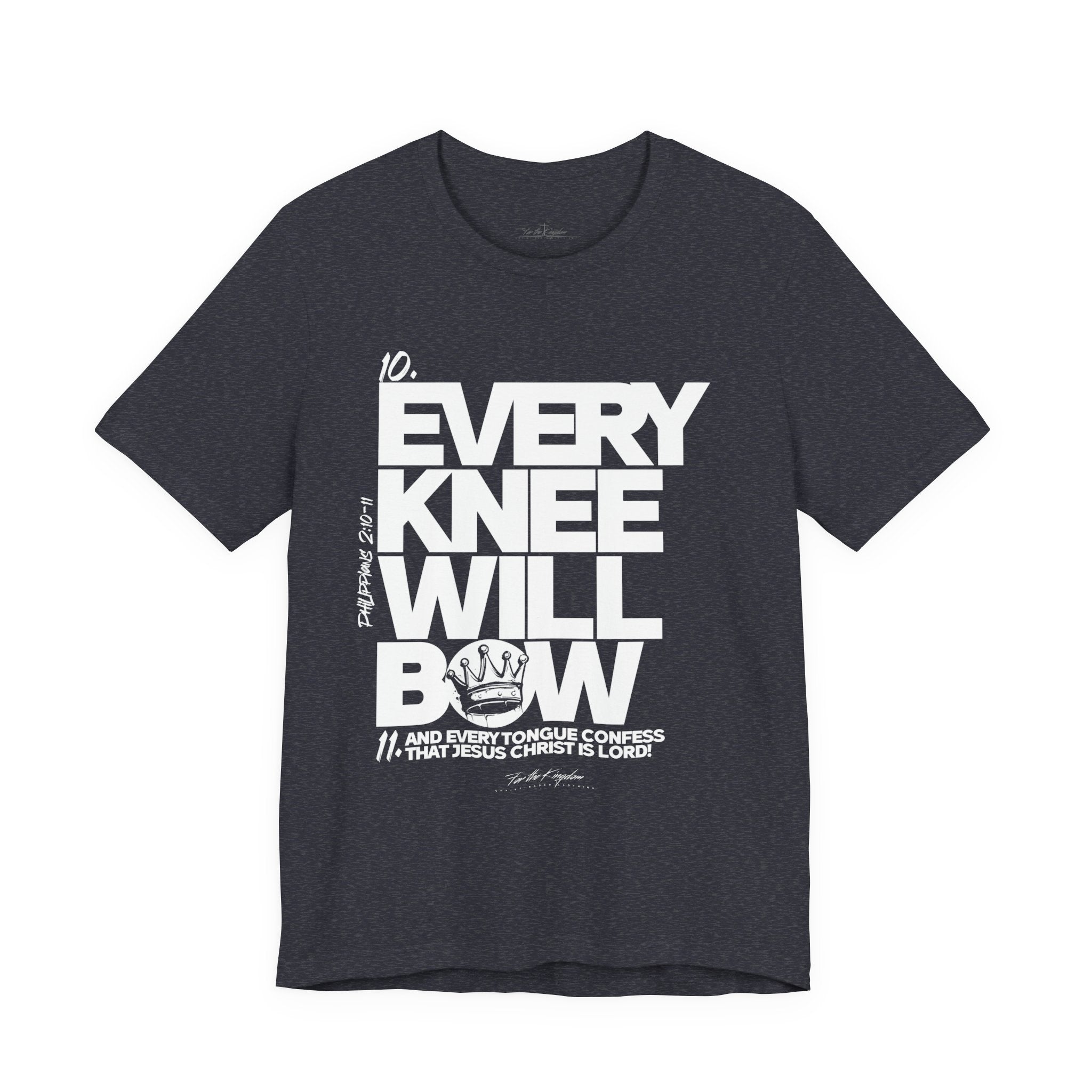 Every Knee Will Bow Light Palette Tee — Christian Faith Graphic T-Shirt