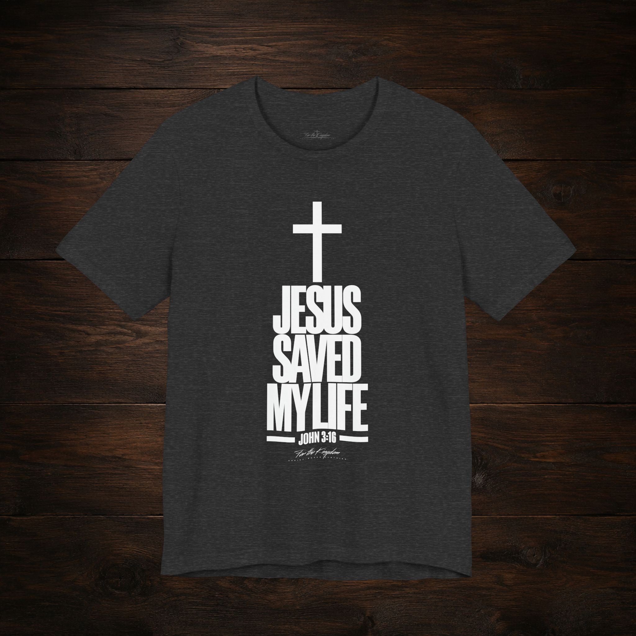 Jesus Saved My Life Light Pallete Tee — Christian Cross Faith Shirt (John 3:16)