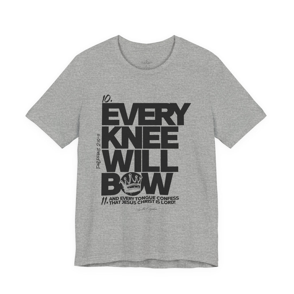 Every Knee Will Bow Dark Palette Tee — Christian Faith Graphic T-Shirt