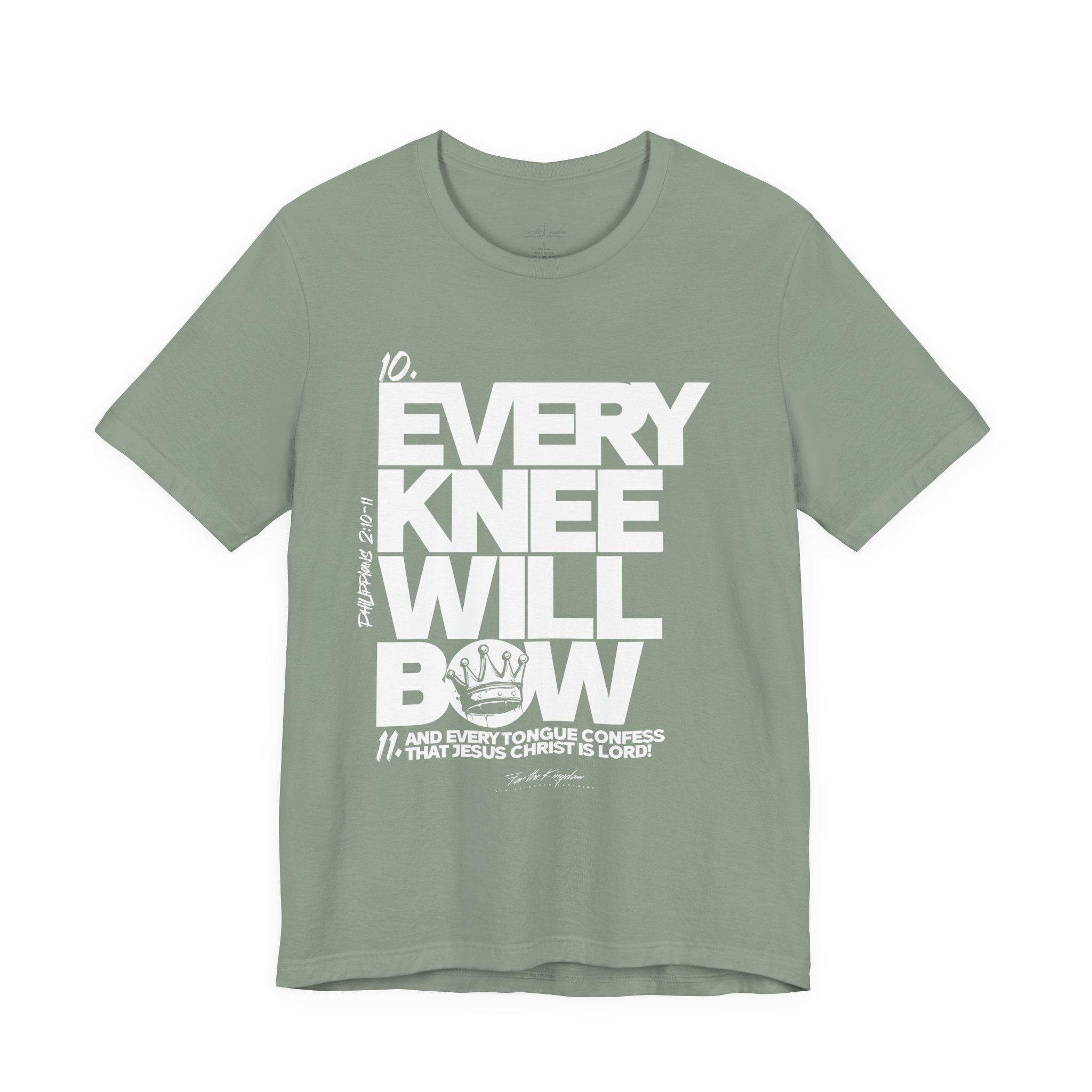 Every Knee Will Bow Light Palette Tee — Christian Faith Graphic T-Shirt