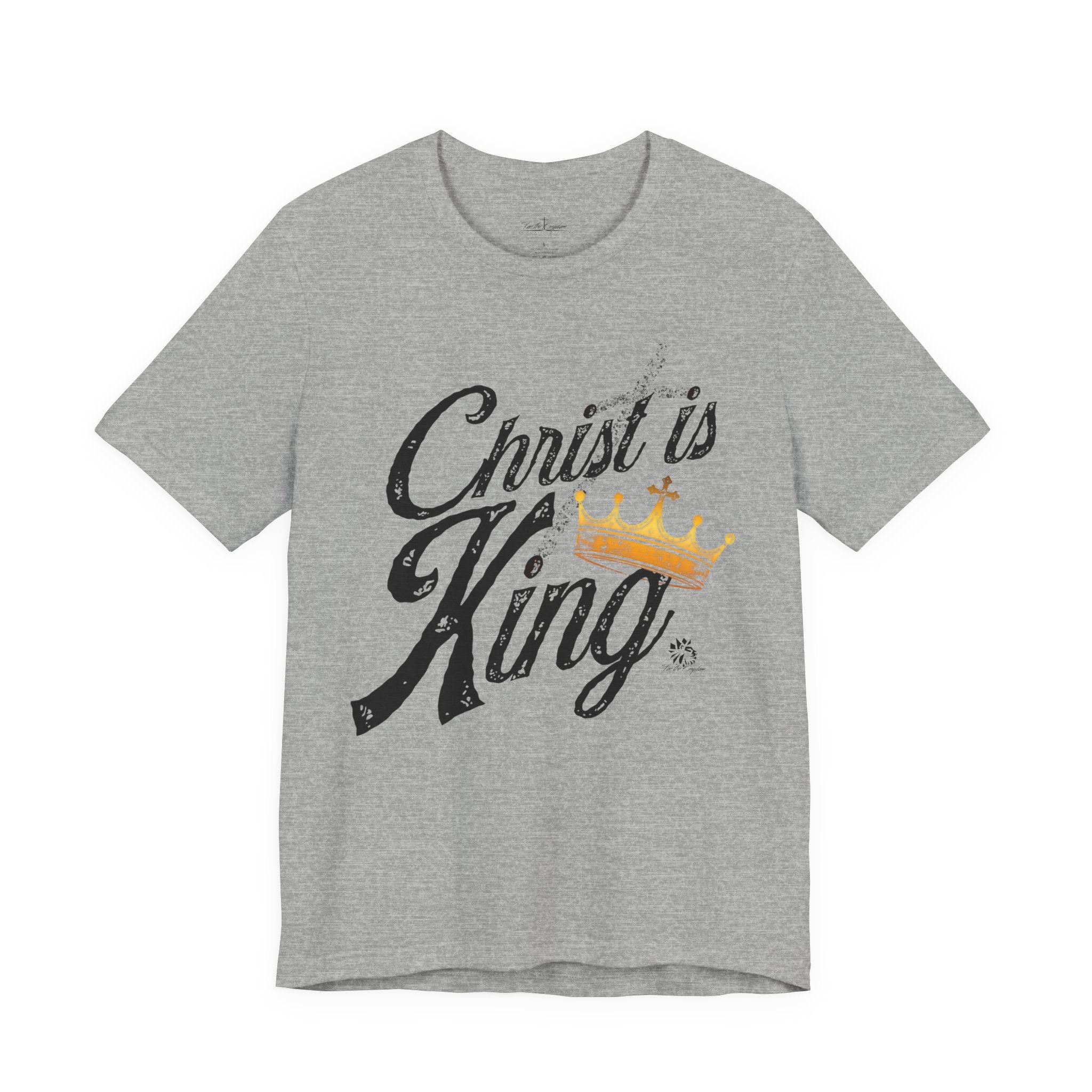 Christ Is King Tee Dark Pallete — Christian Faith Shirt with Crown Graphic