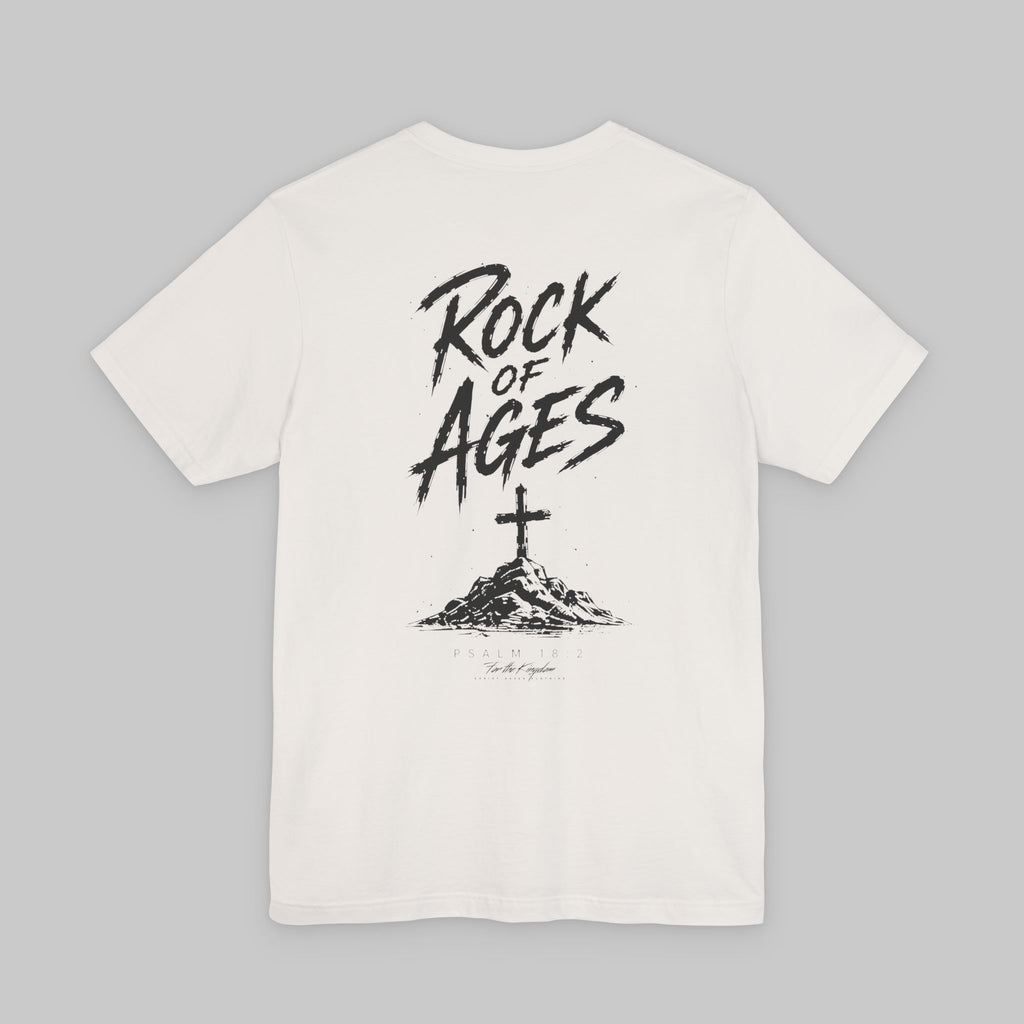 Rock of Ages Tee — Christian Cross Graphic T-Shirt