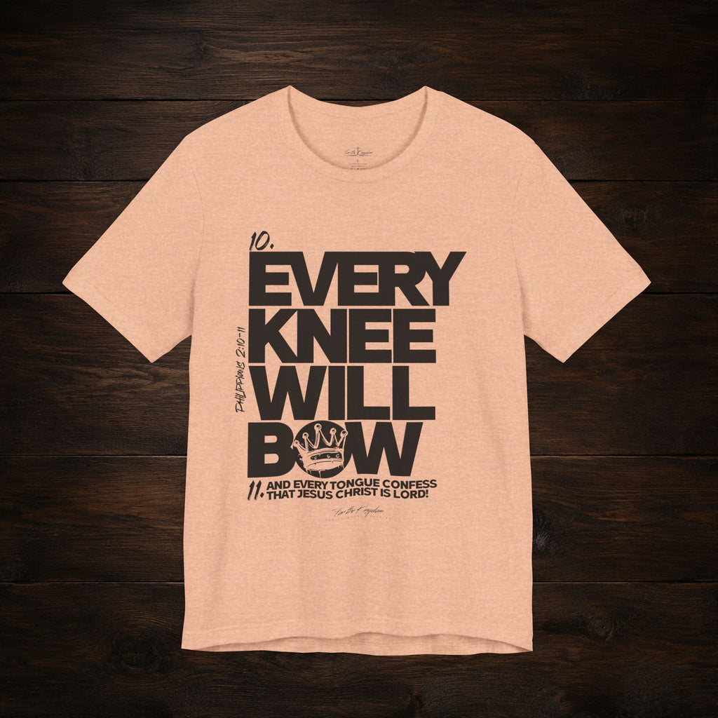 Every Knee Will Bow Dark Palette Tee — Christian Faith Graphic T-Shirt