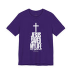 Jesus Saved My Life Light Pallete Tee — Christian Cross Faith Shirt (John 3:16)