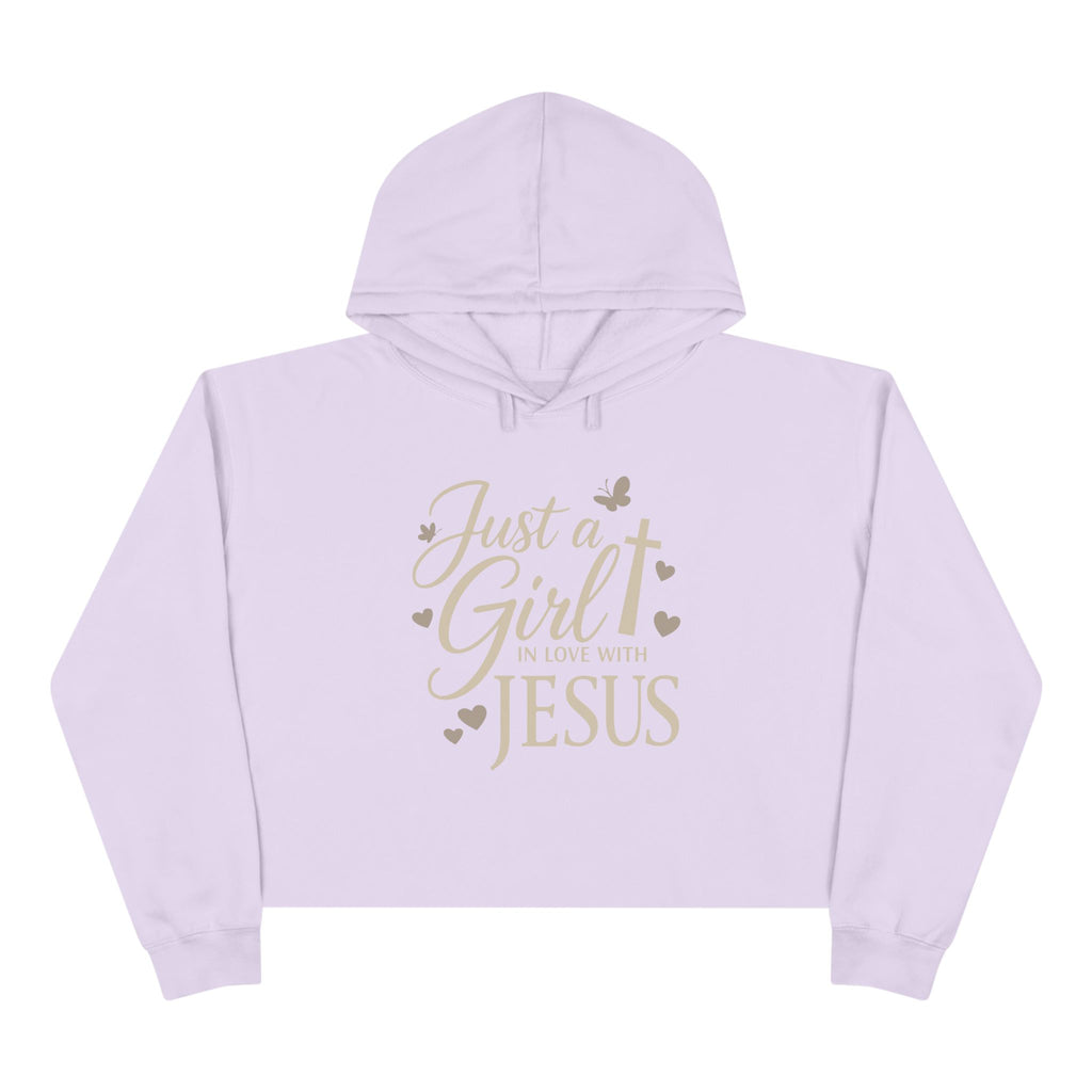 Just a Girl in Love with Jesus - Christian Crop Hoodie