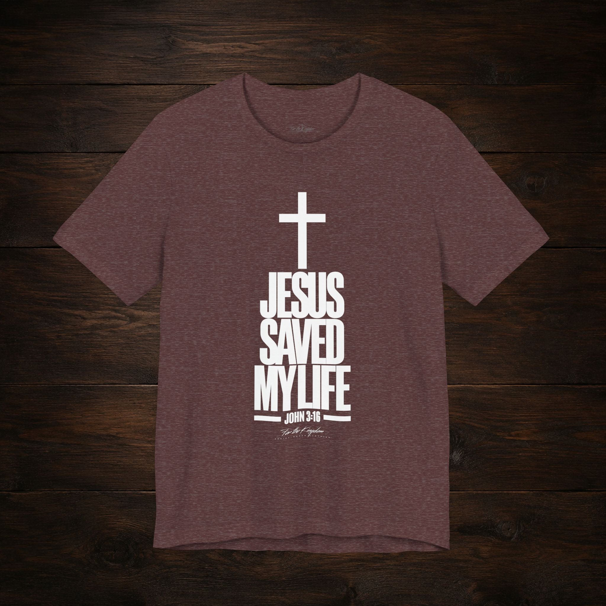 Jesus Saved My Life Light Pallete Tee — Christian Cross Faith Shirt (John 3:16)