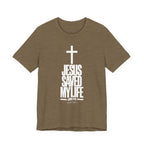 Jesus Saved My Life Light Pallete Tee — Christian Cross Faith Shirt (John 3:16)
