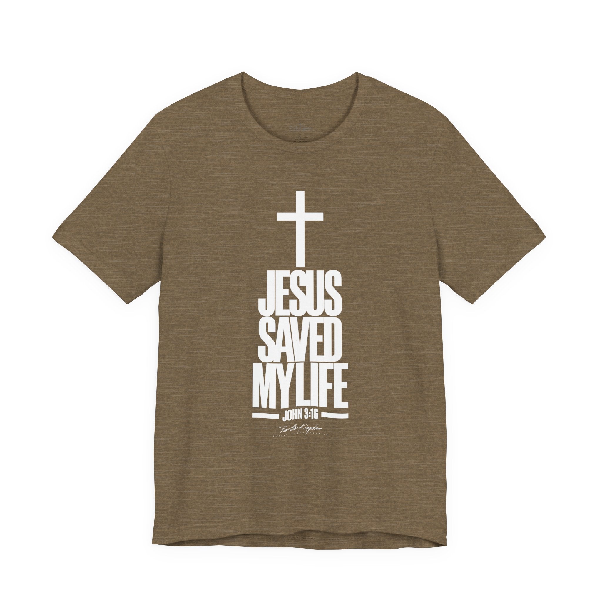 Jesus Saved My Life Light Pallete Tee — Christian Cross Faith Shirt (John 3:16)