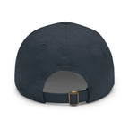 Flame Patch Dad Hat — Leather Round Patch Fire Logo Cap
