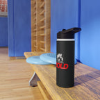 Bold Red 'Blessed' Stainless Steel Water Bottle — Insulated Travel Bottle