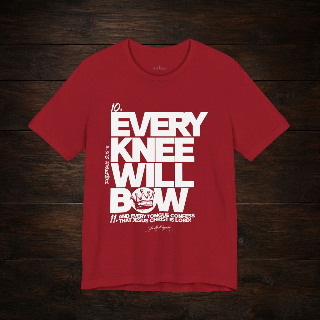 Every Knee Will Bow Light Palette Tee — Christian Faith Graphic T-Shirt