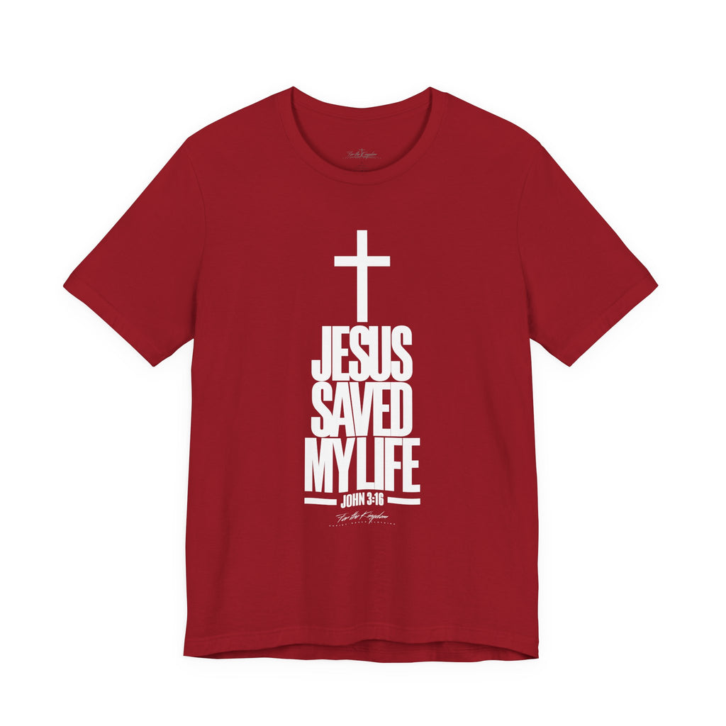 Jesus Saved My Life Light Pallete Tee — Christian Cross Faith Shirt (John 3:16)