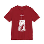 Jesus Saved My Life Light Pallete Tee — Christian Cross Faith Shirt (John 3:16)