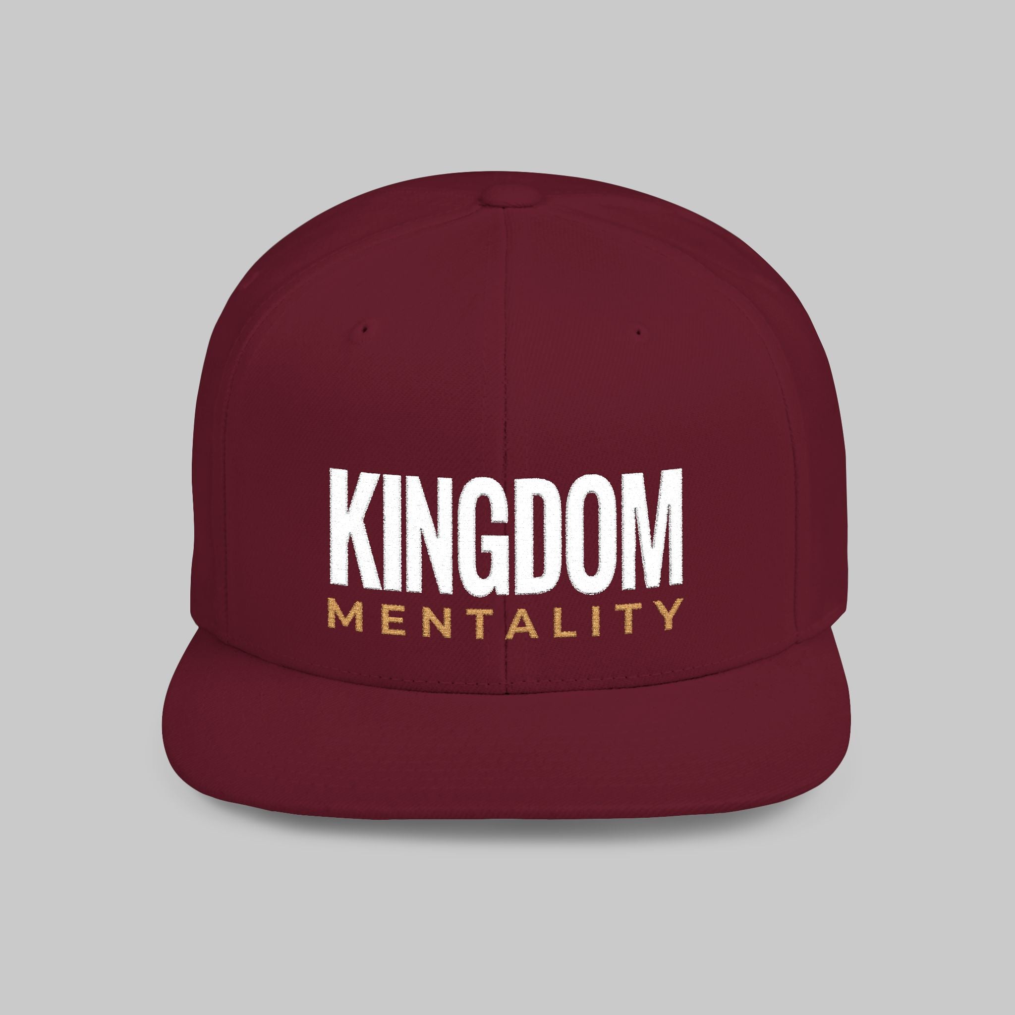 Kingdom Mentality Flat Bill Snapback Hat — Bold Faith-Inspired Streetwear Cap
