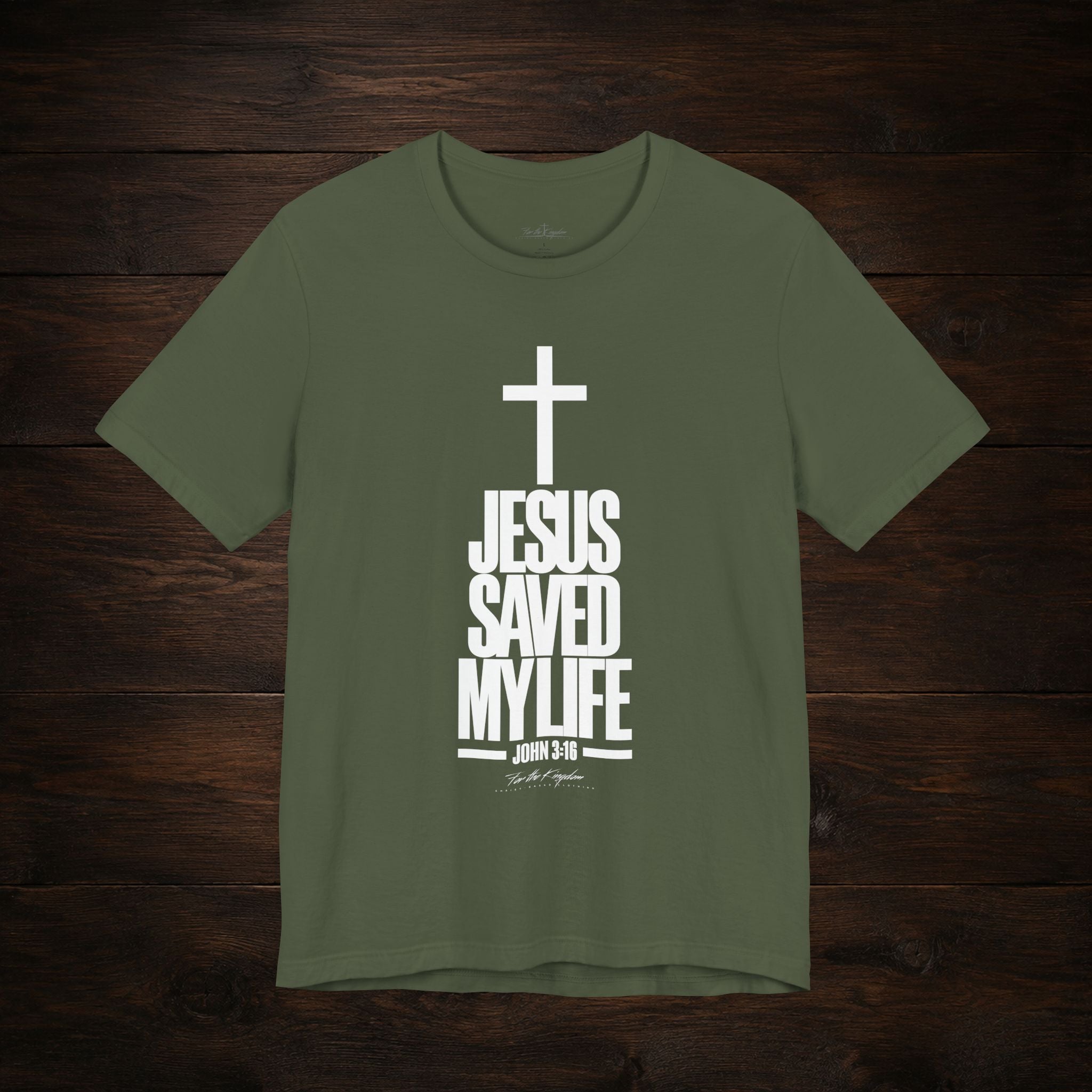 Jesus Saved My Life Light Pallete Tee — Christian Cross Faith Shirt (John 3:16)