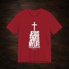 Jesus Saved My Life Light Pallete Tee — Christian Cross Faith Shirt (John 3:16)