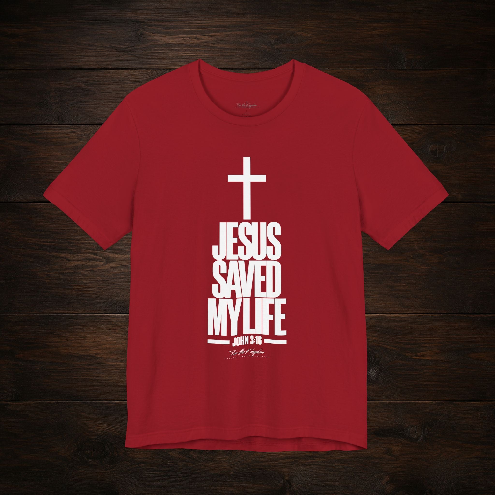 Jesus Saved My Life Light Pallete Tee — Christian Cross Faith Shirt (John 3:16)