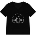 BEtttER V-Neck Tee Light Palette — Inspirational Christian Cross Women’s Shirt